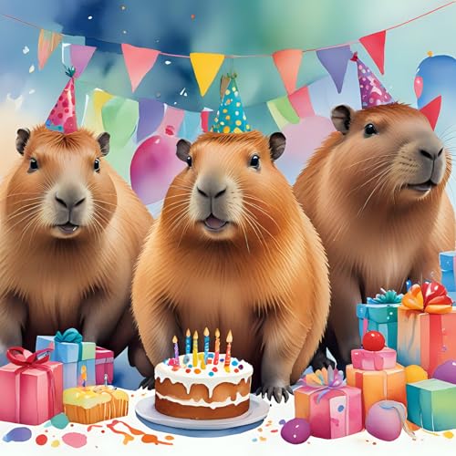 Capybara Birthday Card - Premium Eco-Friendly Greeting Card 145mm