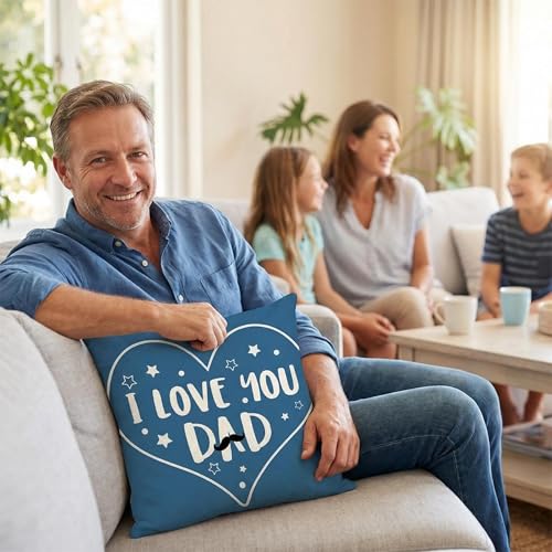 Karii Father's Day Pillow Covers Set of 4 - Navy Blue Gnome Decor