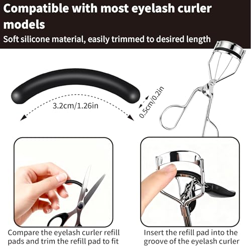 CllyCnny 120PCS Eyelash Curler Refills Silicone Replacement Pads with Case