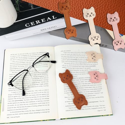 Magnetic Cat Leather Bookmarks - Cute Book Markers for Readers