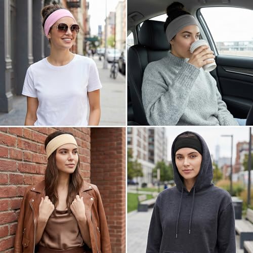 Amaxiu 6 Pcs Non-Slip Cotton Blend Headbands for Women Sports Yoga