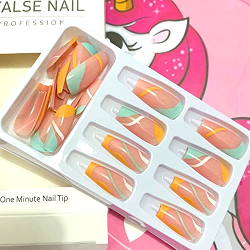 Vezocim French Press on Nails - Medium Reusable False Nails Kit