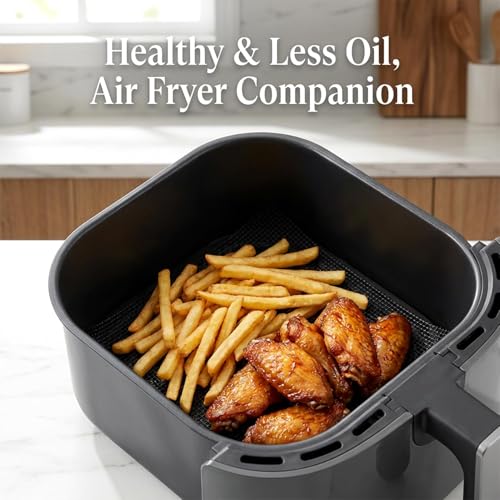 Air Fryer Oven Liners 6 Pack - 12" x 12" Non-Stick Reusable Mats