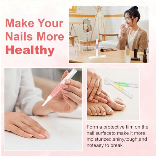 Meschett 3PCS Nail Cuticle Oil Pen Set with Nail File, Moisturizing