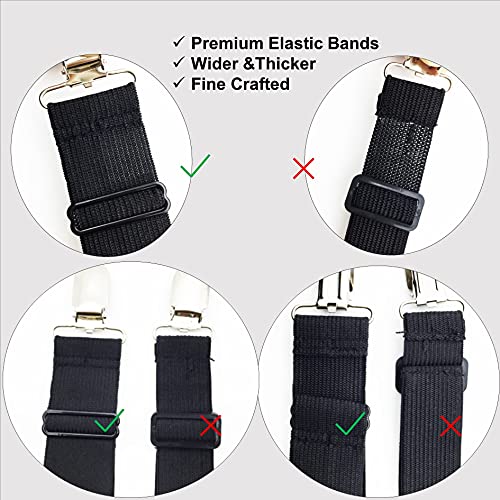 RayTour Black Bed Sheet Holder Straps - Fitted Sheet Clips & Fasteners