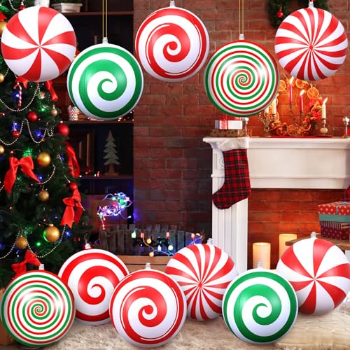 Multicolor 12 Inch Christmas Inflatable Balls - Oversized Holiday Ornaments - Small Variation