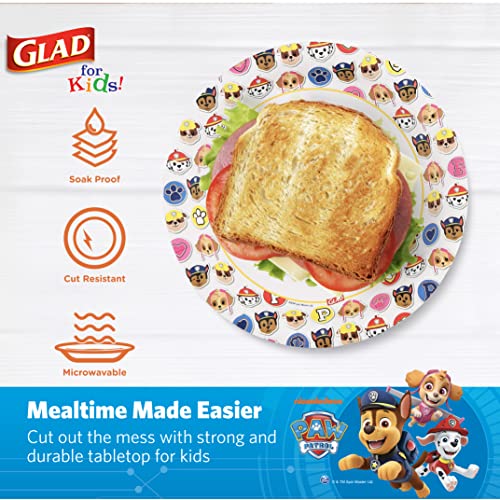 Glad Paw Patrol Paper Plates for Kids, 7 Inch Disposable Plates, 100 Count