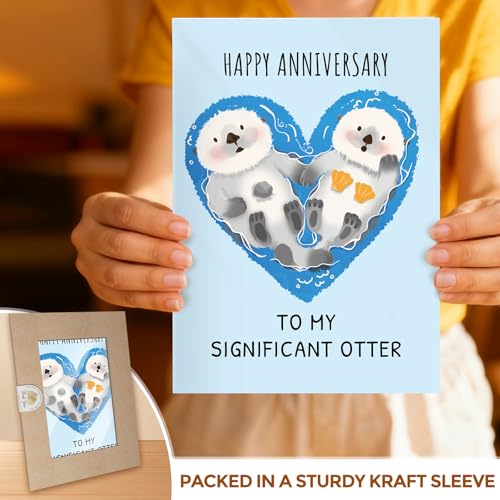 Cute Otter Anniversary Card for Husband Wife - Significant Otter Pun