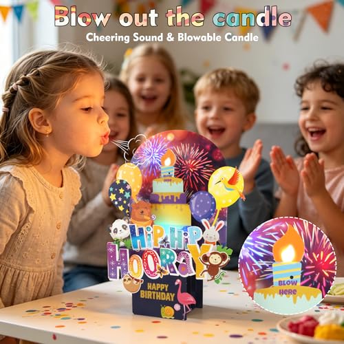 3D Pop Up Kids Birthday Card with Music & Lights