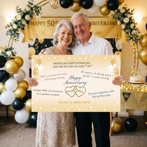 50th Anniversary Signature Card - Large Black & Gold Design