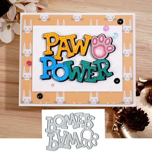 Metal Cutting Dies Cat Claws Paw & Flower Branch Stencil for Scrapbooking