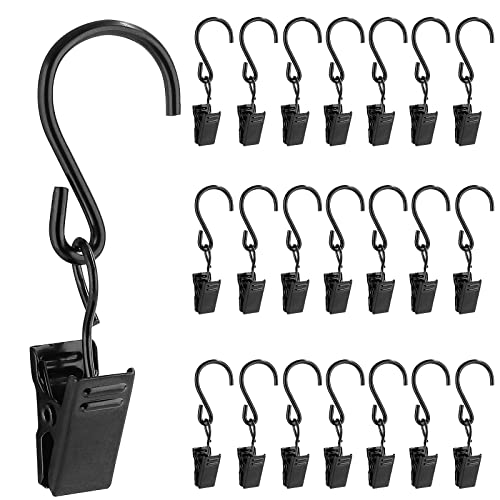 Litoexpe 50 Black S Hooks Clips for Curtains & Party Lights