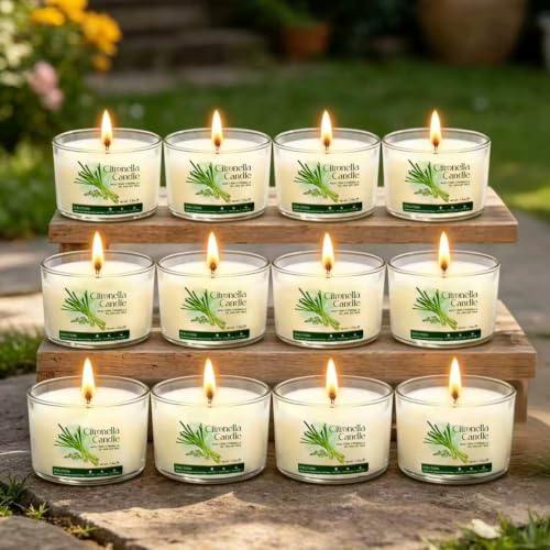 Collabell 16-Pack Citronella Soy Candles - Natural Outdoor Patio Candles