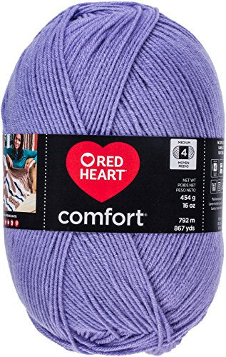 Red Heart Comfort Yarn Periwinkle - Size 4 Medium Worsted Acrylic, 867 Yards, 4 Pack
