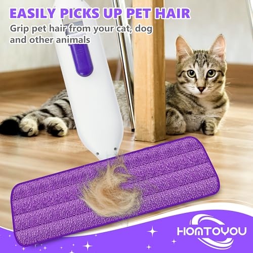 Purple Reusable Mop Pads for Swiffer PowerMop - 6 Pack Microfiber Refills