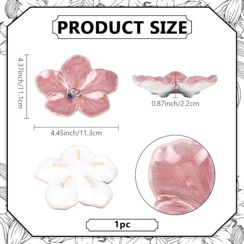 Elegant Floral Ceramic Jewelry Dish | Dark Salmon Trinket Tray