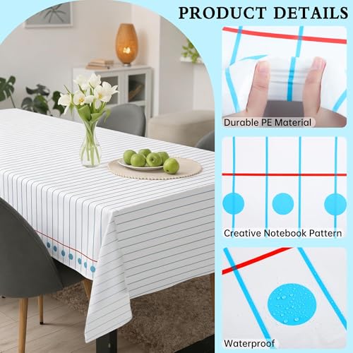 Notebook Back to School Tablecloth Roll - 100ft x 54in Disposable Cover