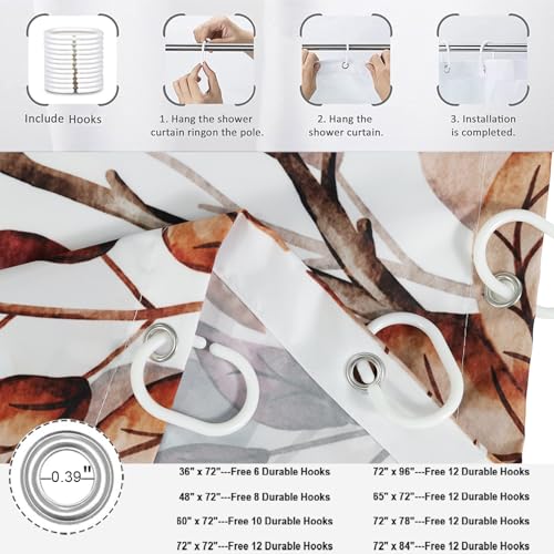 Fall Shower Curtain with Watercolor Pumpkins & Leaves - 72" x 72"