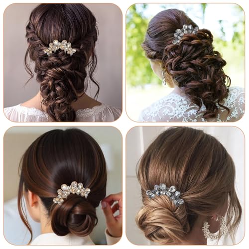 Bremorou U Shaped Pearl Hair Pins for Buns & French Twists 2Pcs