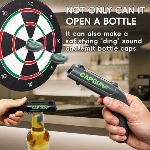 Cap Gun Bottle Opener 2-Pack - Black & Gray Launcher Shooting Gadget