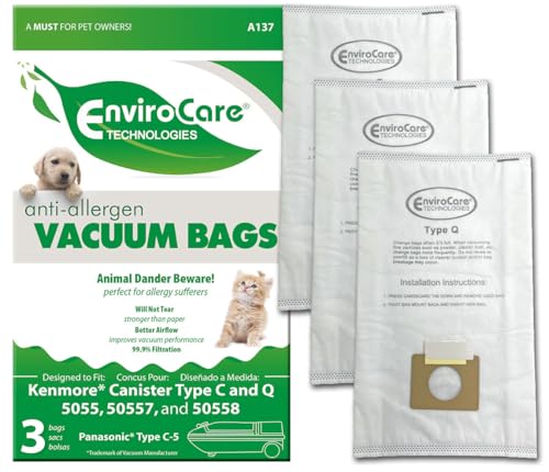EnviroCare Type Q Allergen Vacuum Cleaner Bags – 3 Pack