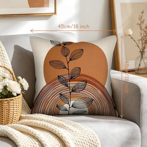 Pazzocenter Boho Throw Pillow Covers 18x18 Set of 4 - Terracotta Zt-118
