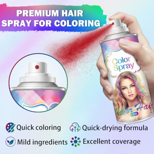 AIUEO Blue Temporary Hair Color Spray Washable Quick-Drying Hair Dye