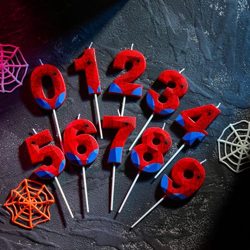 Spider Number 3 Birthday Candle with Crystal Web Design - 2.76 Inch