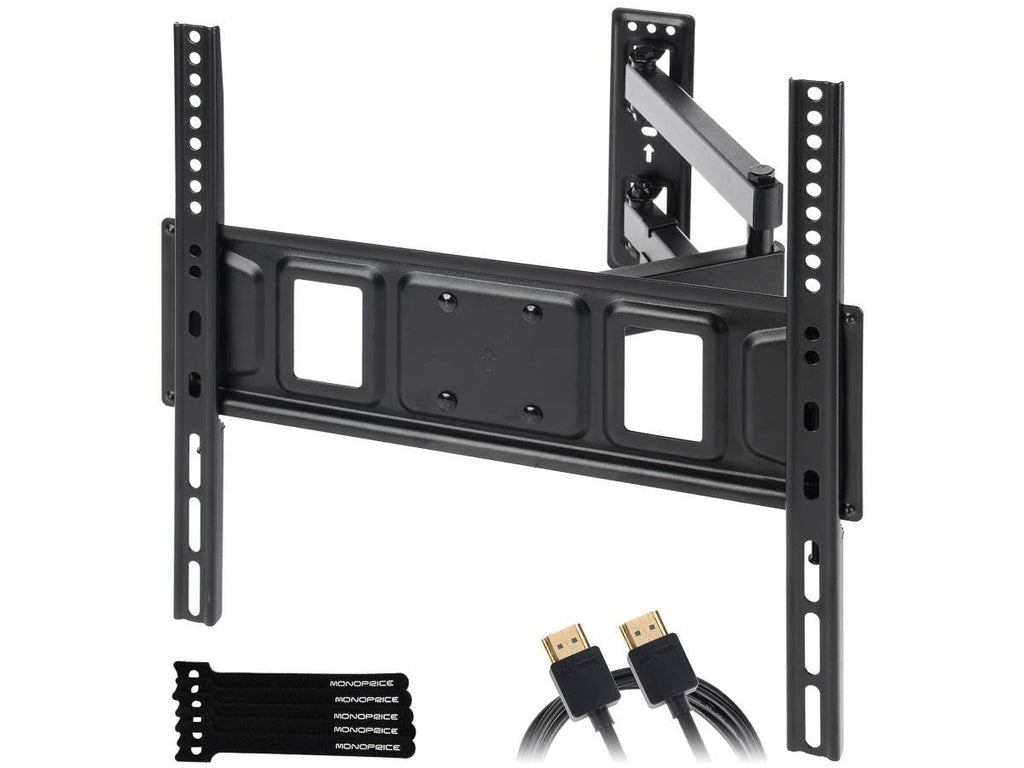 Monoprice Essential Full Motion TV Wall Mount Bracket for 32" to 55" TVs up to 77lbs, Max VESA 400x400, Fits Curved Screens