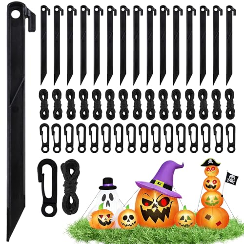 48Pcs Inflatable Stakes with Hooks and Tethers for Outdoor Decorations