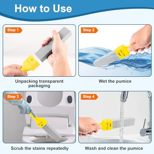 MEQHUO 10-Pack Pumice Stone Set with 2 Handles for Toilet & Grill Cleaning