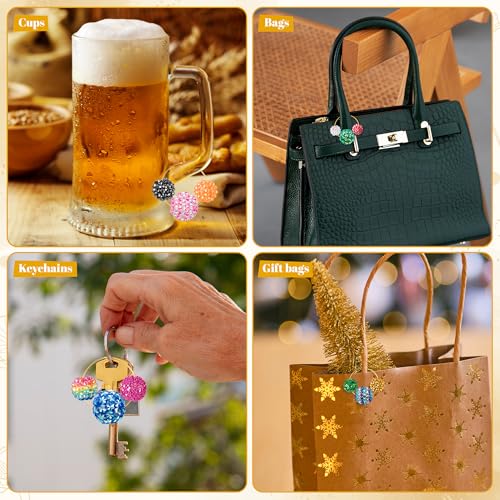 DIY Personalized Wine Glass Charms Kit – 24 Colorful Beads & 40 Rings