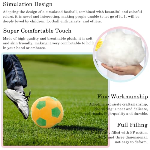 Yellow-Green Plush Soccer Ball Toy - Soft Football Pillow Gift
