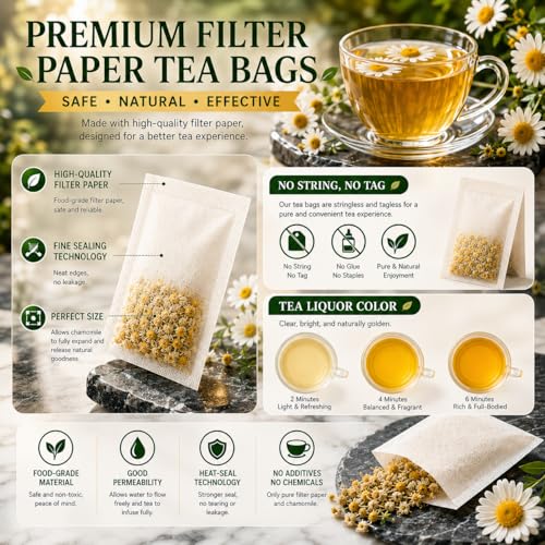 WOTIHA Premium Chamomile Tea Bags, 100% Pure Herbal Flowers, 75 Count