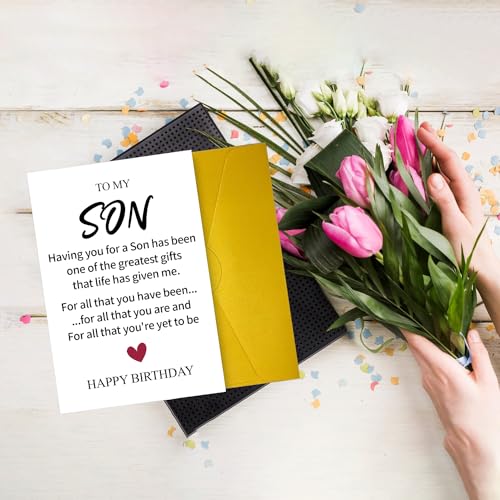 Unique Birthday Card for Son, Stepson & Son-in-Law - Quality Gift