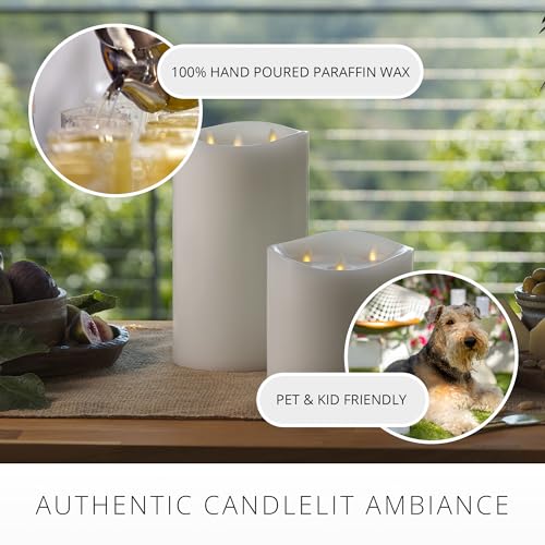 Luminara 5.8 x 5.7 Inch Tri-Flame Flameless LED Candle White Moving Flame