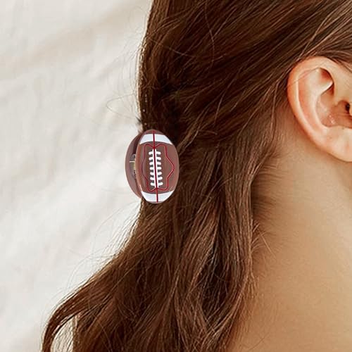 AEGYPIUS Football Hair Claw Clip, 1.37 Inch Small Acetate Hair Clip 2 Pcs