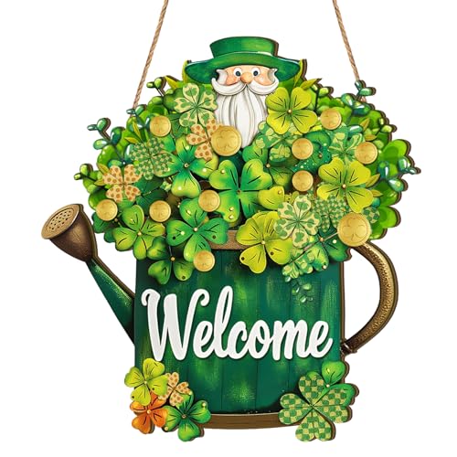 St. Patrick's Day Wooden Welcome Sign for Front Door Decor
