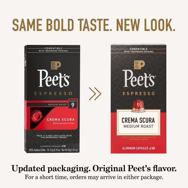 Peet's Coffee Dark Roast Espresso Capsules Variety Pack - Compatible with Nespresso, 80 Count (8 Boxes of 10)