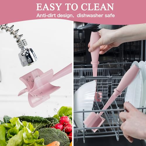 Efficient Meat Chopper Tool with 5 Curved Blades - Pink
