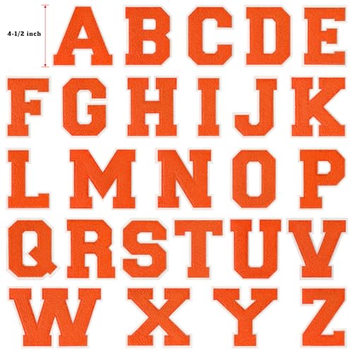 4.5" Orange Chenille Letter Patch Y - Iron-On Varsity Applique