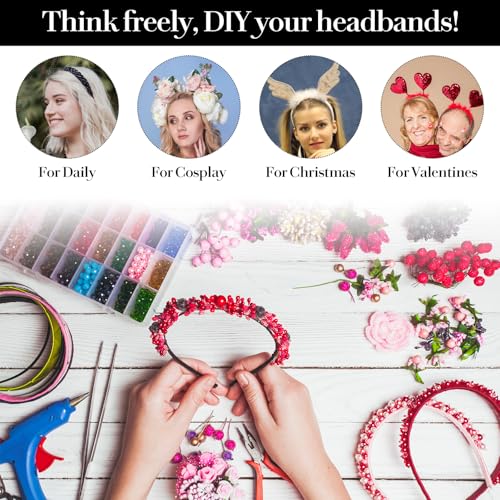 2Pcs Satin Wide Headbands for Women Girls Non-Slip Plain Hair Hoops