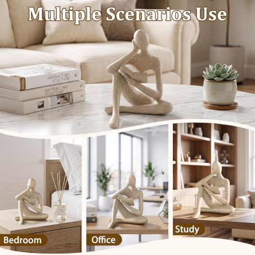 Large Thinker Statue Resin Sculpture for Home Decor - Modern Accent