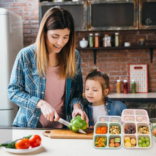 4-Pack Divided Snack Boxes for Meal Prep - Microwave Safe, Stackable
