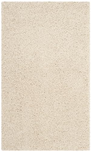 SAFAVIEH Laguna Shag Collection Accent Rug - 2'3" x 4', Beige, Solid Design, Non-Shedding & Easy Care, 2-inch Thick Ideal for High Traffic Areas in Entryway, Living Room, Bedroom (SGL303B)