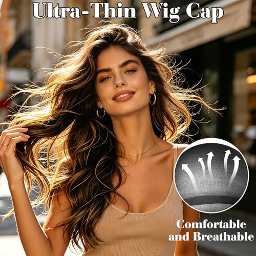 Black Wig Caps 12 Pcs Non-Slip Elastic Stocking Hair Nets for Wigs