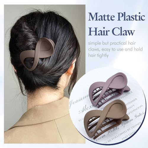 Dizila 6 Pieces Plastic French Hair Barrettes, Strong Hold Flat Hair Claws