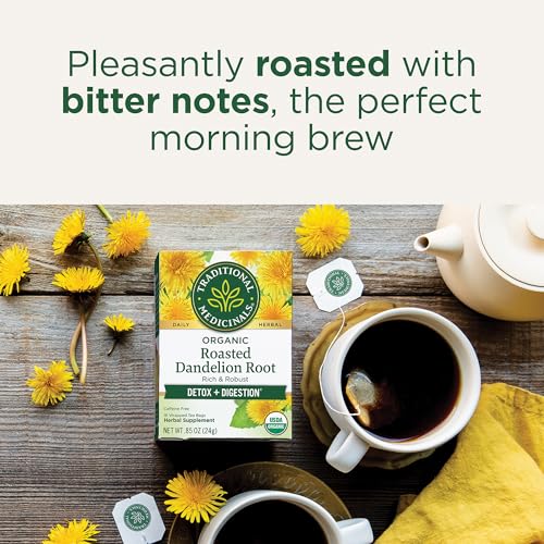 Organic Roasted Dandelion Root Tea - 16 Tea Bags (Pack of 2)