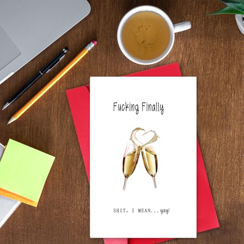 Blunt Congratulations Card - Sarcastic 'F*cking Finally' Quote