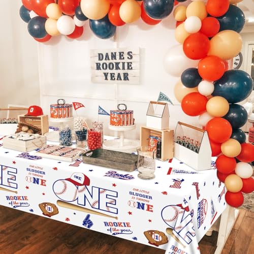 Baseball Themed Tablecloths for 1st Birthday Party - 4 Pack